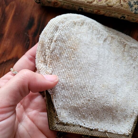 Vtg Purse Bundle Needlepoint Floral Beaded - Picture 8 of 8